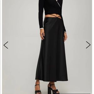 Musier Paris Romane Satin Midi Skirt